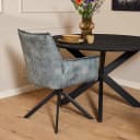 Eetkamerstoel Dani Draaibaar Blauw Velvet - Starfurn