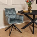 Eetkamerstoel Dani Draaibaar Blauw Velvet - Starfurn