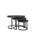 Salontafel Rylee Zwart Set van 3 - Benoa