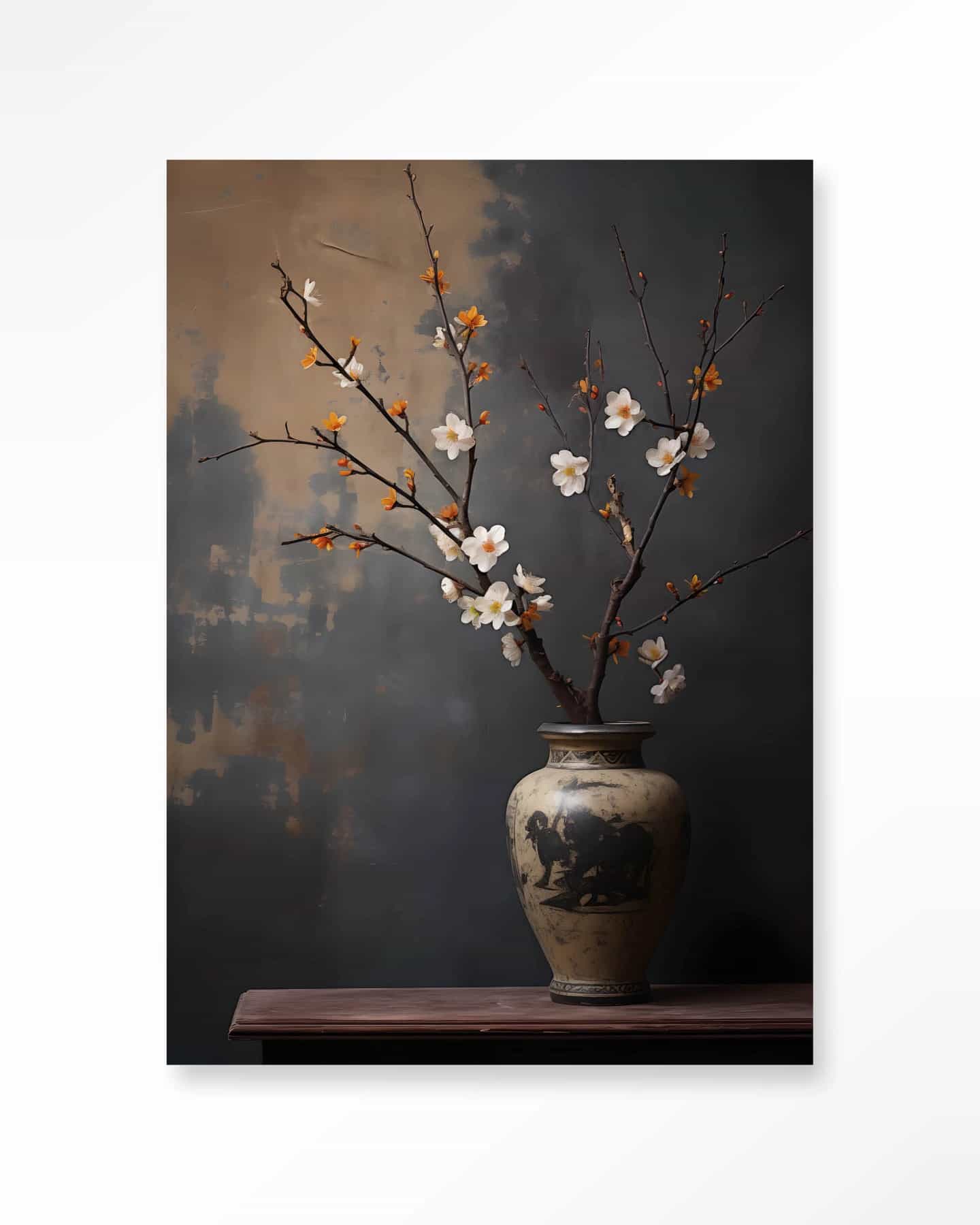 Wandkleed Dark Blossom Vase - Urban Cotton