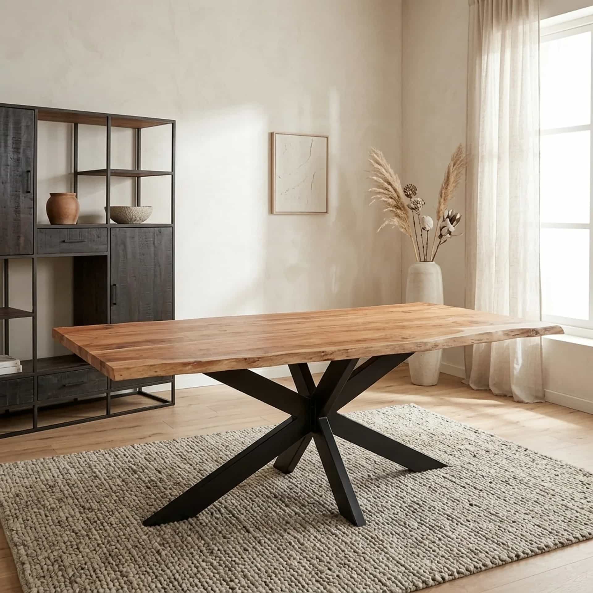 Boomstamtafel Live Edge Naturel Acaciahout 200 cm
