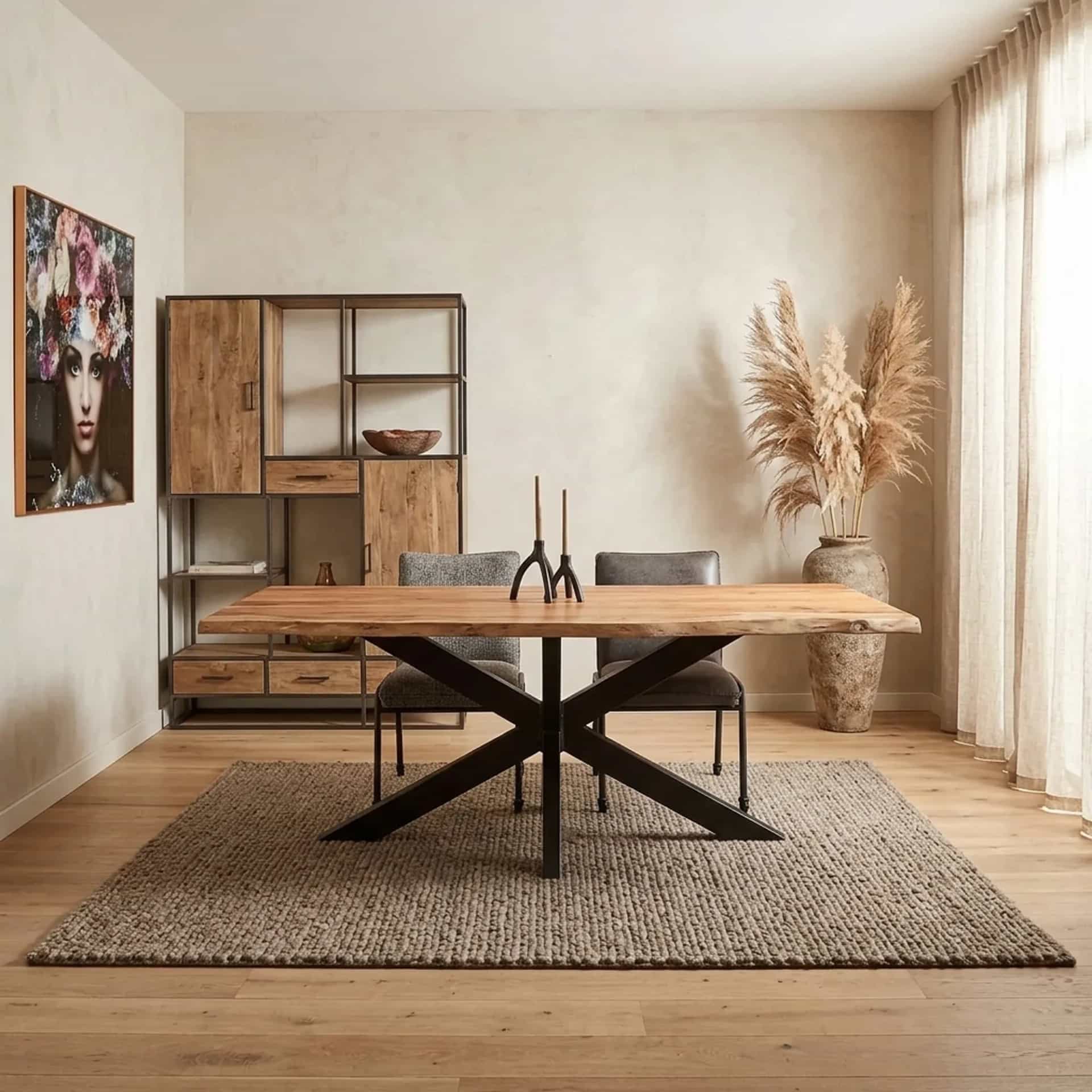 Boomstamtafel Live Edge Naturel Acaciahout 240 cm