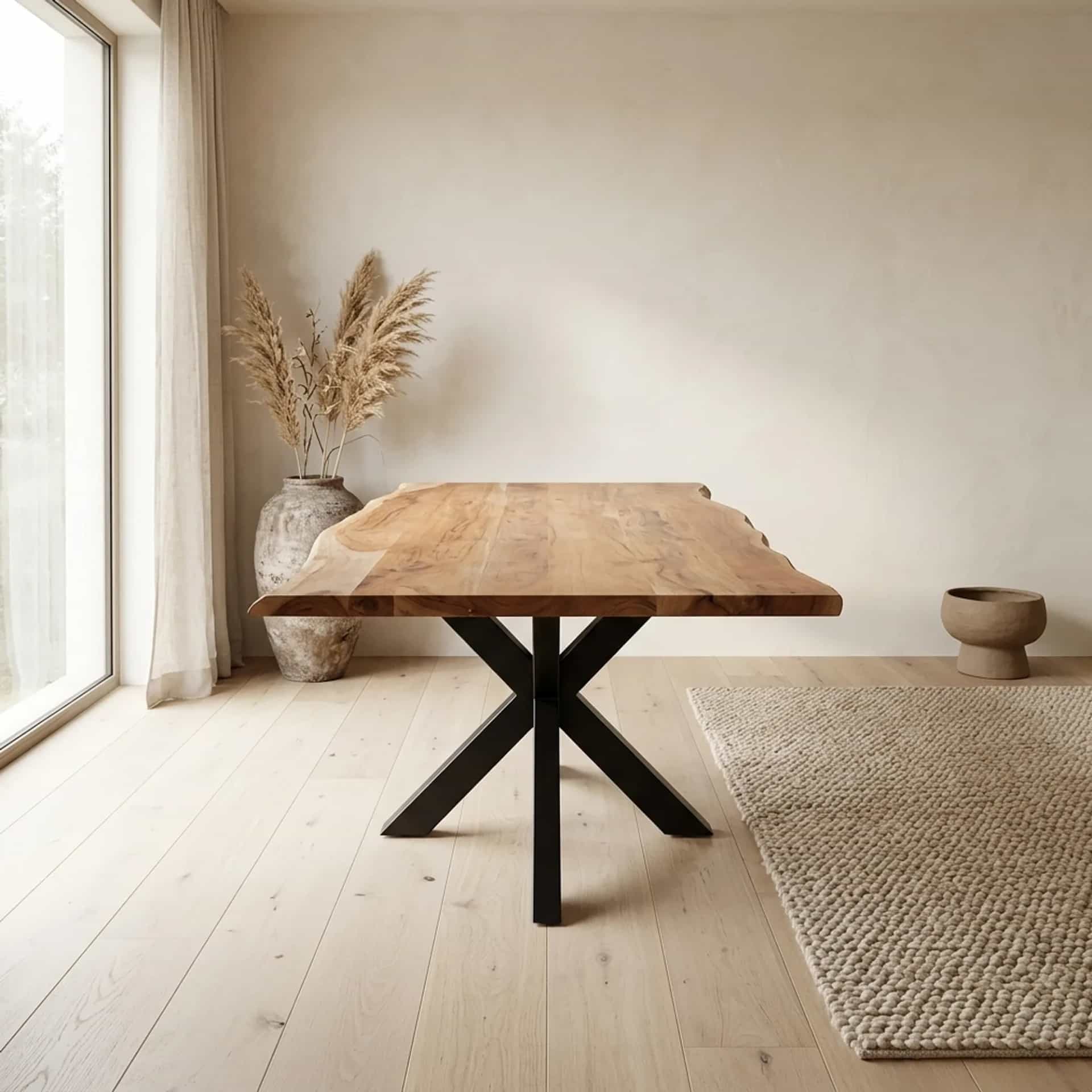 Boomstamtafel Live Edge Naturel Acaciahout 300 cm