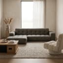 Loungebank Cozzy in een ruime woonkamer met een houten salontafel en een crèmekleurig vloerkleed - Zitform