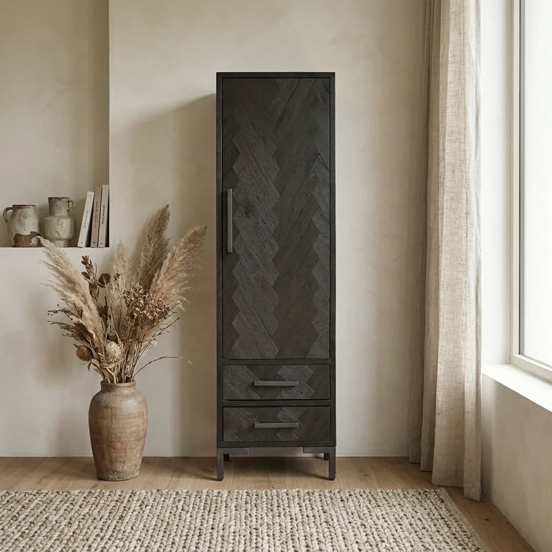 Ziano Opbergkast zwart 55 cm - Tower Living
