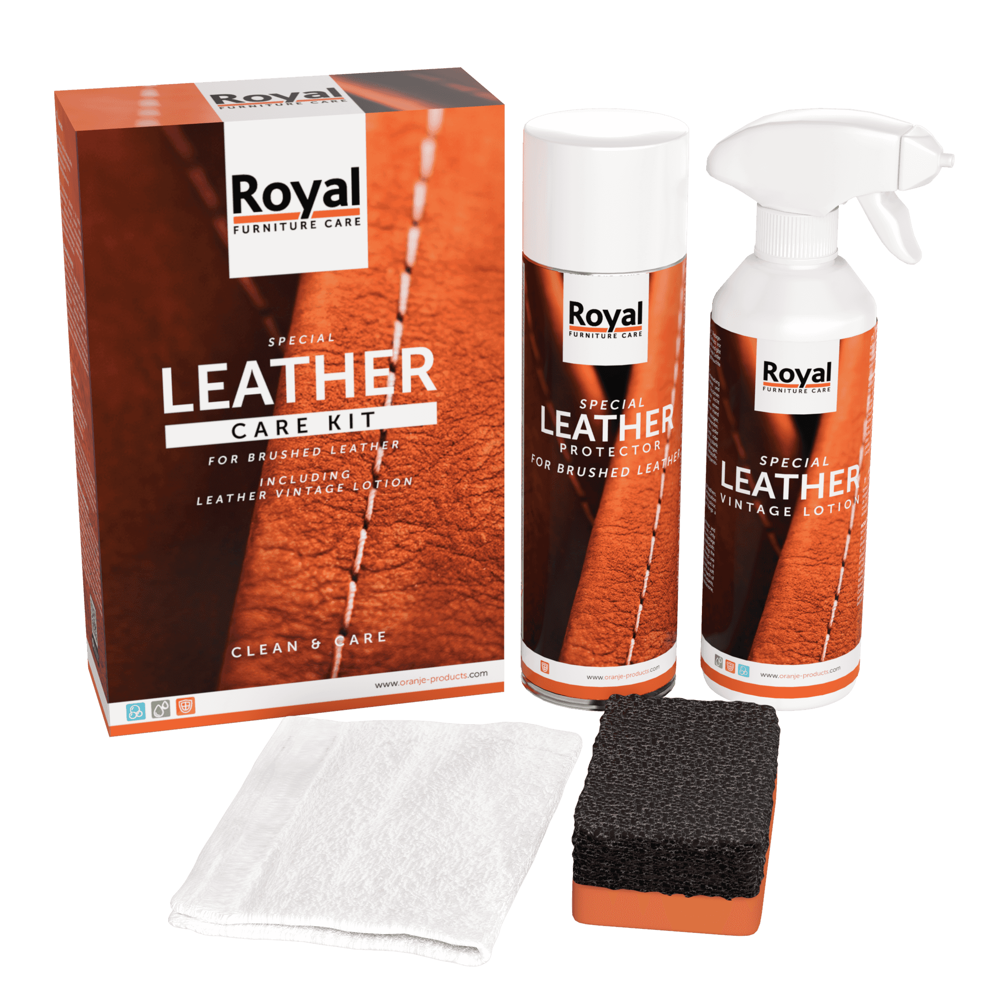 Leather Care Kit Brushed Leather - Oranje Furniture Care