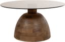 Christian salontafel Ø78, H42, Mango Matt Walnut, Smoke glass - My Sons