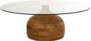 Stella salontafel Ø100, H35, Smooth Natural, Clear glass - My Sons