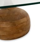 Stella salontafel Ø100, H35, Smooth Natural, Clear glass - My Sons