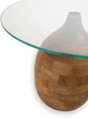 Stella salontafel Ø50, H43, Smooth Natural, Clear glass - My Sons
