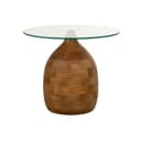 Stella salontafel Ø50, H43, Smooth Natural, Clear glass - My Sons