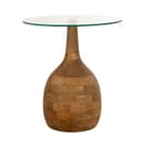 Stella salontafel Ø50, H55, Smooth Natural, Clear glass - My Sons