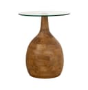 Stella salontafel Ø40, H50, Smooth Natural, Clear glass - My Sons