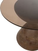 Yves bijzettafel Ø57, H47, Mango Matt Walnut, Smoke glass - My Sons