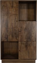 Wandkast 180 met 3 deuren en 2 open vakken, Mango Brown Walnut - My Sons