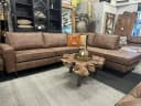 Hoekbank Arnhem van Chill Line in Africa leder tabac met open eiland - Chill-Line