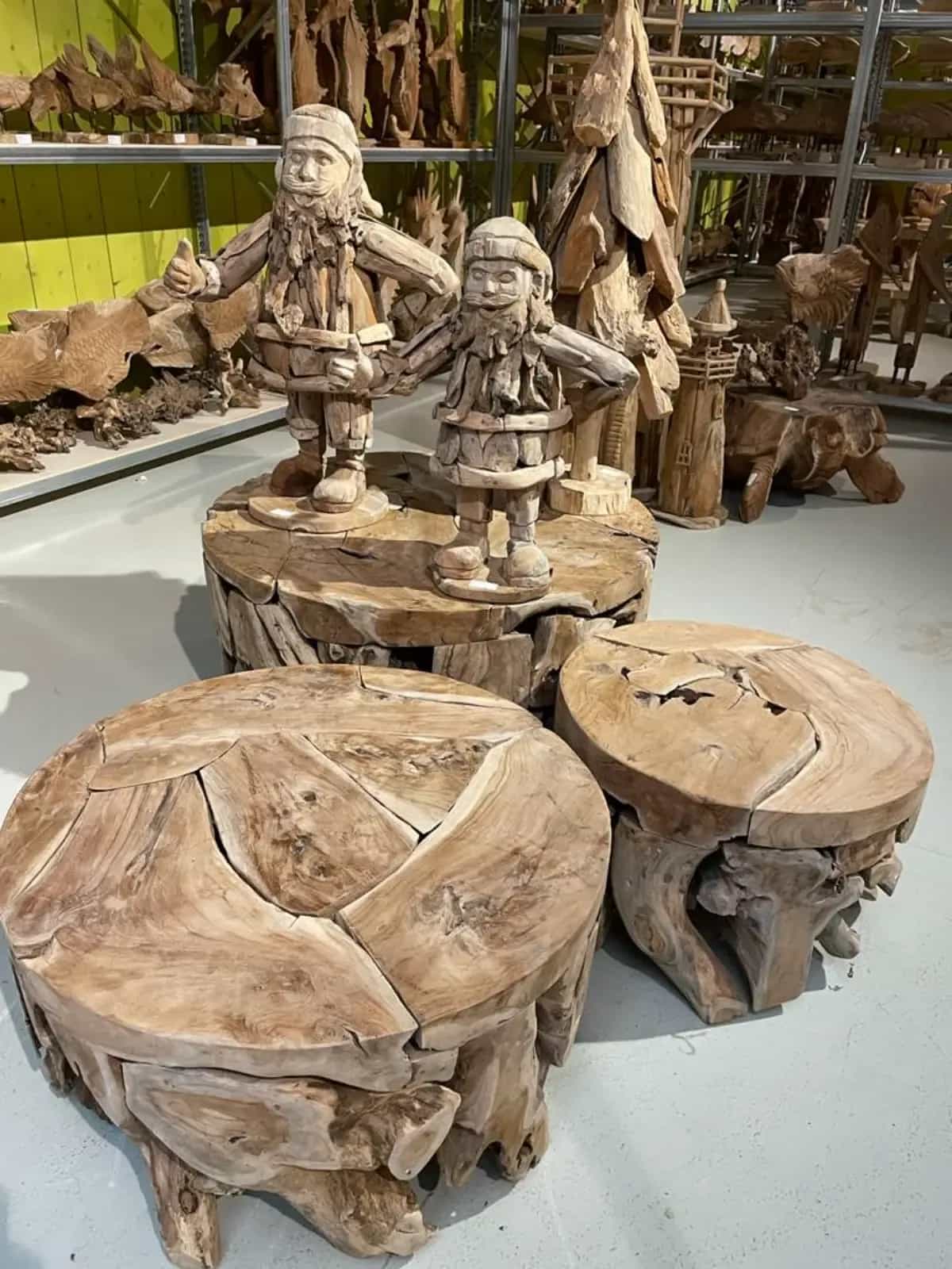 Kerstman teak set van 2