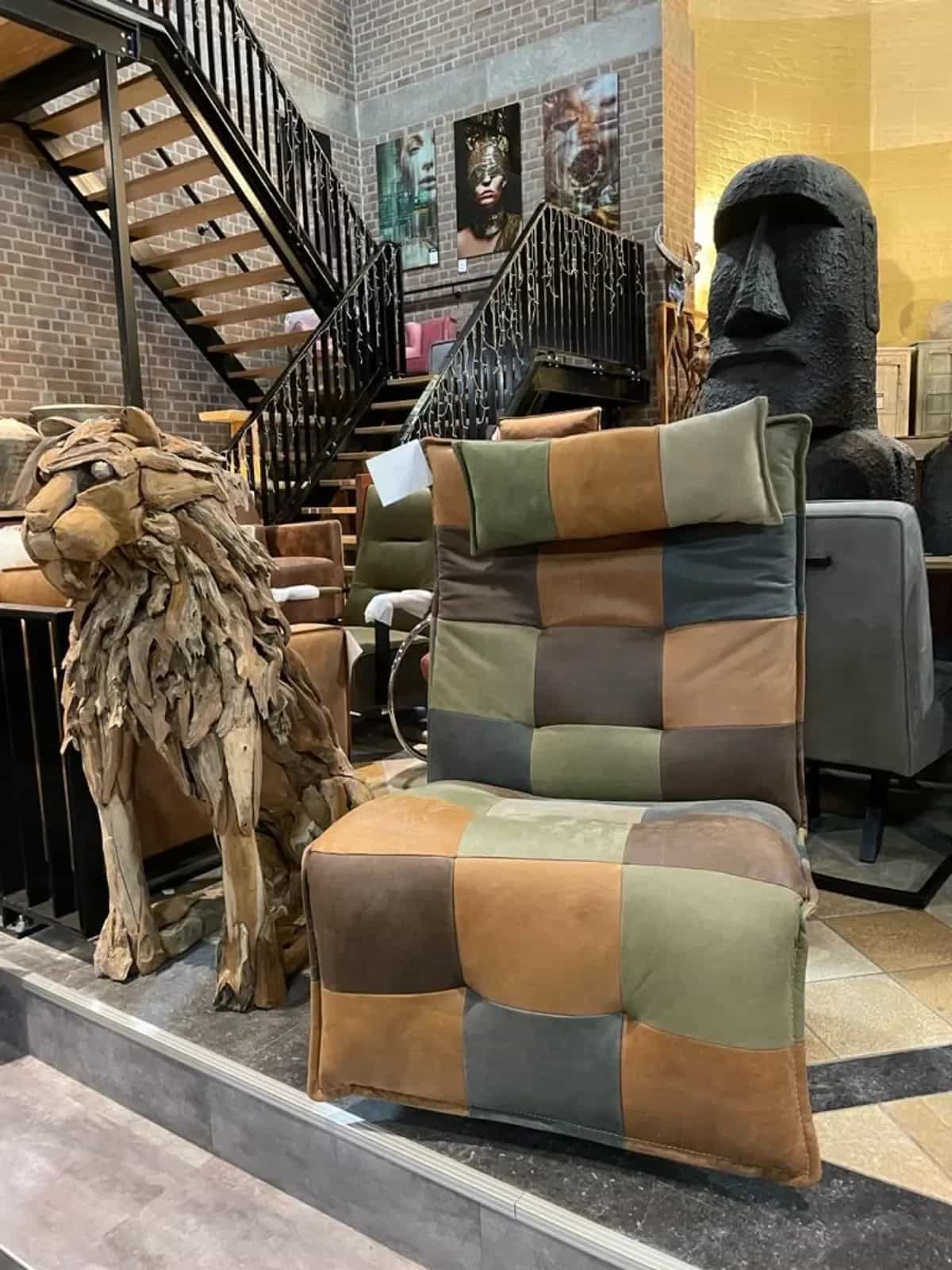 Relaxfauteuil Luc Patchwork Vintage