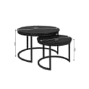 Salontafel Otik Black Oak | 70 cm | set van 2 - Starfurn