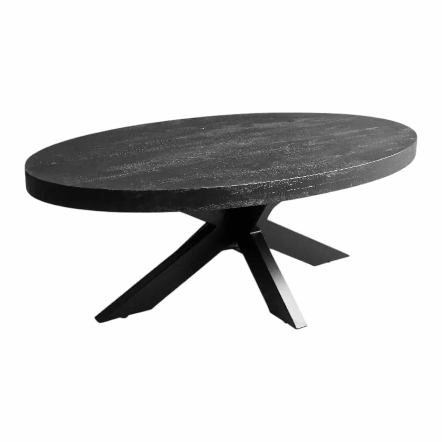 Salontafel mangohout ovaal zwart