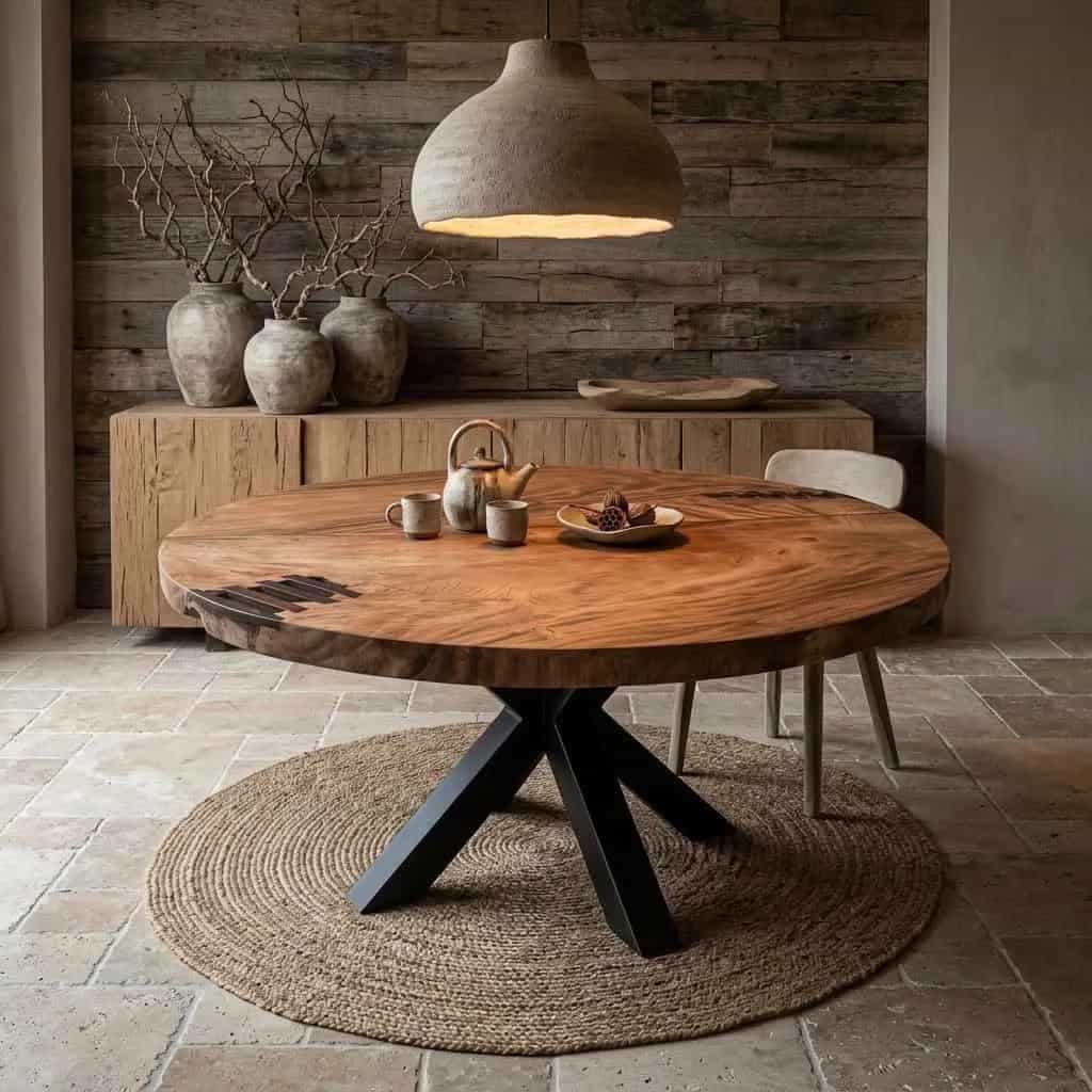 Eettafel rond suarhout 150cm