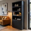 Boekenkast Torsa | Zwart mangohout - Mokana Furniture