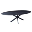 Eettafel mangohout ovaal zwart facet rand - Mokana Furniture