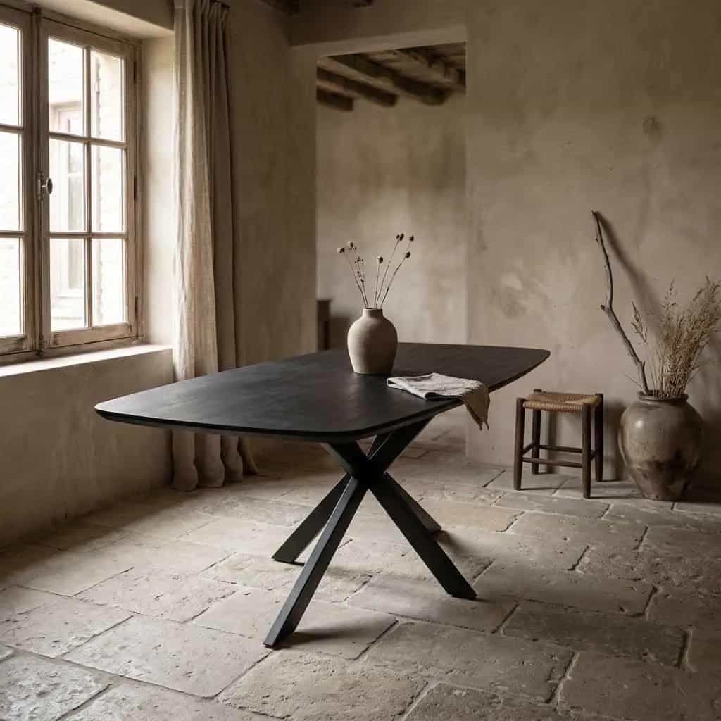 Eettafel Deens ovaal zwart | Mangohout