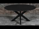 Eetkamertafel mangohout rond zwart 150cm - Mokana Furniture