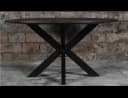 Eetkamertafel mangohout rond zwart 150cm - Mokana Furniture
