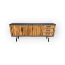 Dressoir Somo teakhout 200cm zwart blad - Sventerior
