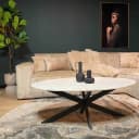 Salontafel Faye White marble | 130 cm | Ovaal - Starfurn
