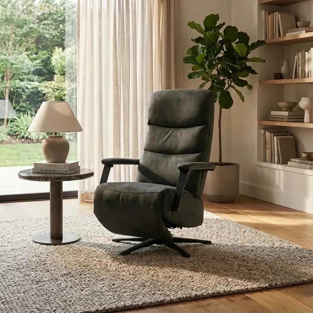 Relaxfauteuil Tijn bull ecoleer