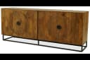 RUSTIEKE houten dressoir met geometrisch gegraveerde details op de deuren, modern industrieel design, handgemaakt, ambachtelijk vakmanschap, duurzame materialen, ruime opbergmogelijkheden, perfecte aanvulling voor woonkamer of kantoor. - My Sons