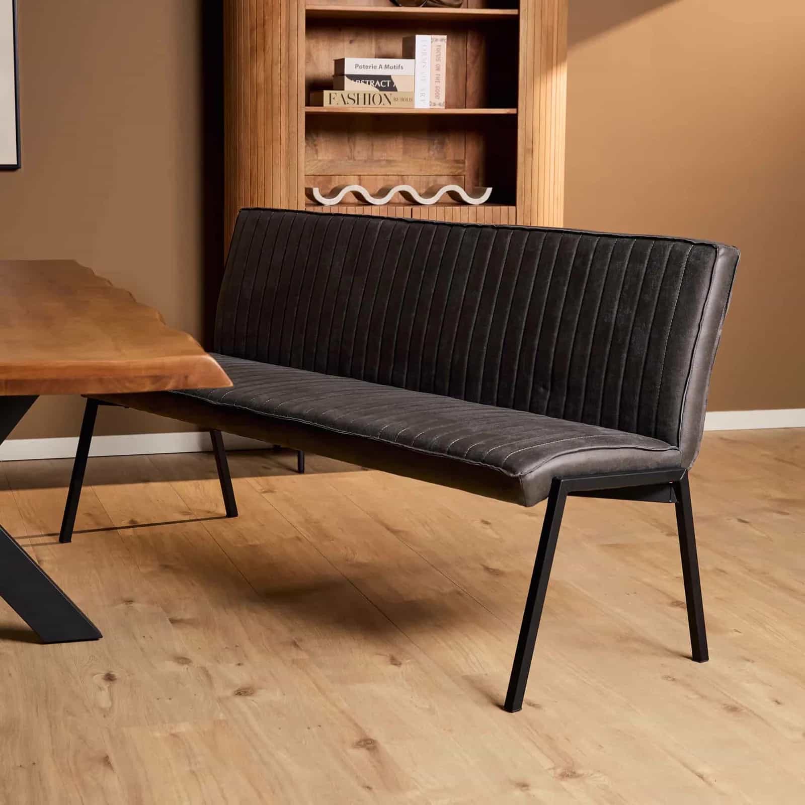 Eetkamerbank Tivoli Bull | 185 cm | Antraciet
