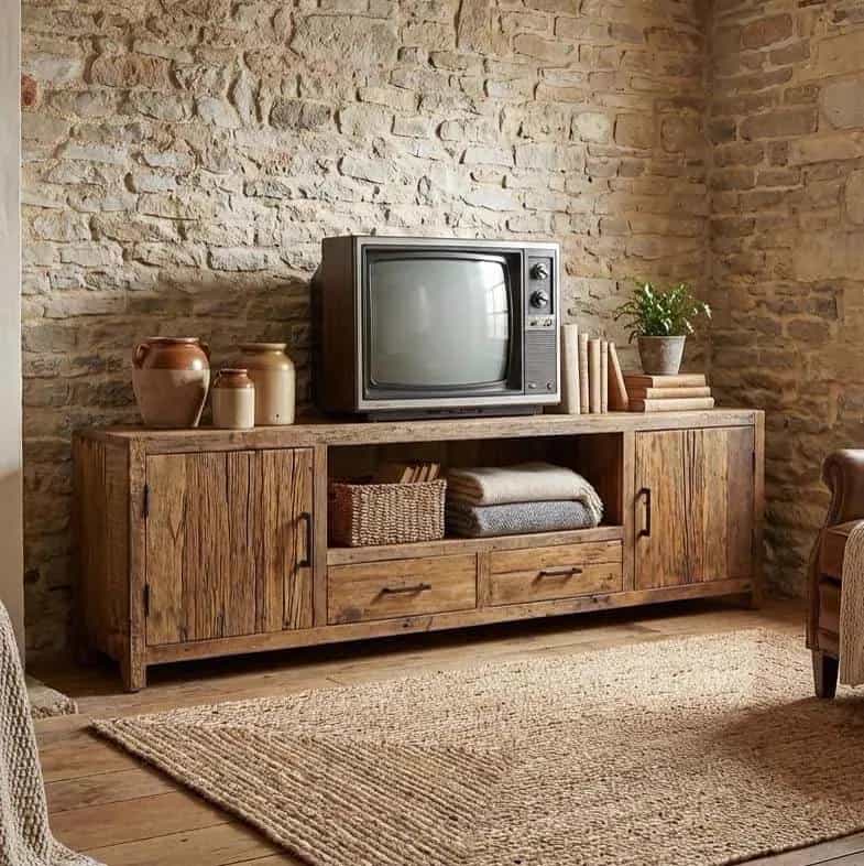 Brent TV-kast 200cm | Oud hout
