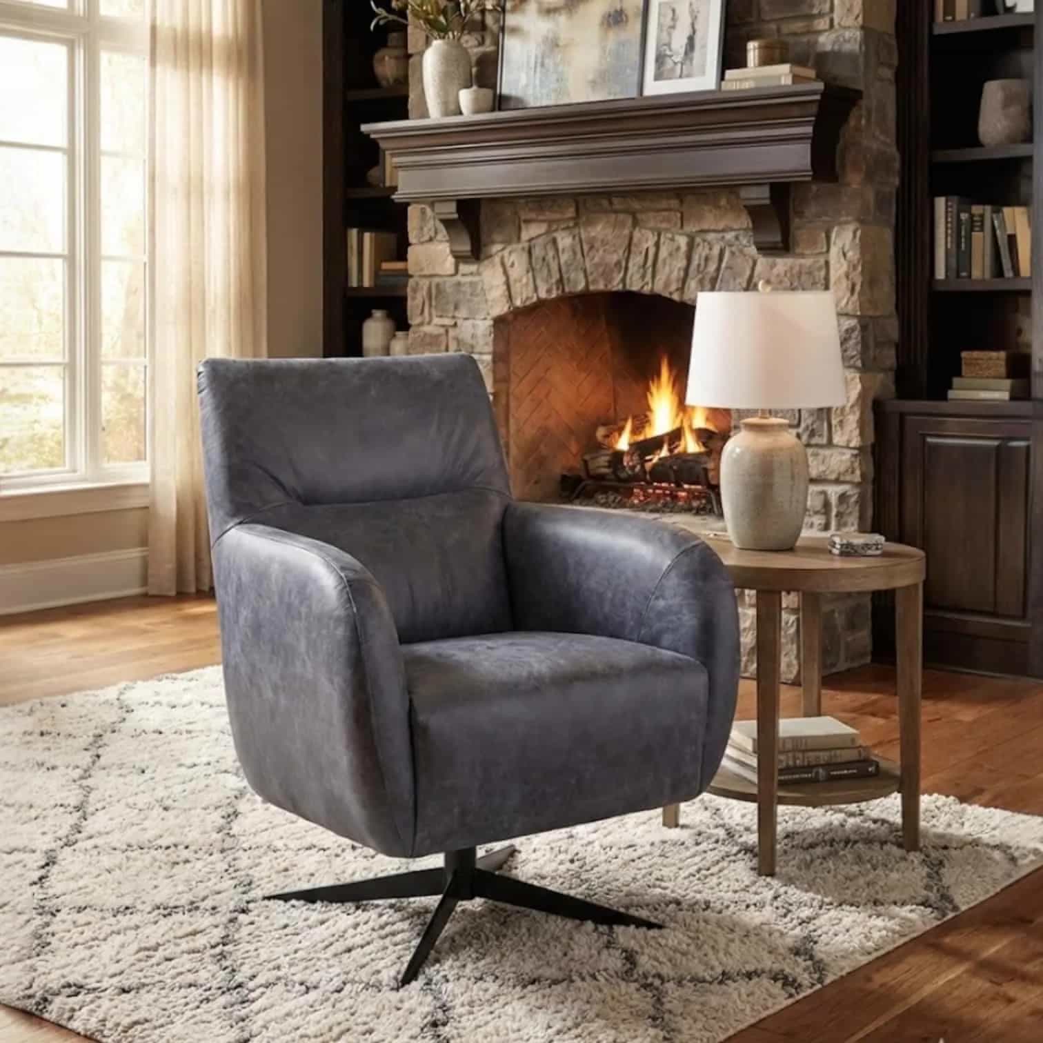 Fauteuil Kros | Leder & Stof