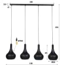 Hanglamp Punch Cone 4-lichts / Zwart bruin - Zijlstra