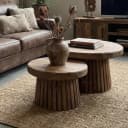 Salontafel set Veva massief teakhout 80 en 60 cm - Sventerior