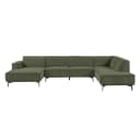 Leeds Chaise L - 2 5 - Ottoman R - City 355 Bottle Green - Tower Living