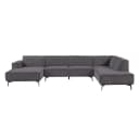 Leeds Chaise L - 2 5 - Ottoman R - City 464 Black Blue - Tower Living