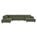 Leeds Chaise R - 2 5 - Ottoman L - City 355 Bottle Green - Tower Living