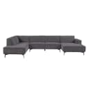 Leeds Chaise R - 2 5 - Ottoman L - City 464 Black Blue - Tower Living