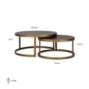 Salontafel Blackbone Brass black rustic (Set of 2) - Richmond Interiors