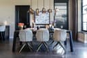 Eetkamerstoel Aline FR white chenille swivel fire retardant - Richmond Interiors