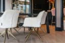 Eetkamerstoel Aline FR white chenille swivel fire retardant - Richmond Interiors