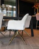 Eetkamerstoel Aline FR white chenille swivel fire retardant - Richmond Interiors
