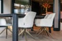 Eetkamerstoel Aline FR white chenille swivel fire retardant - Richmond Interiors