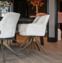 Eetkamerstoel Aline FR white chenille swivel fire retardant - Richmond Interiors