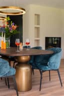 Eetkamerstoel Amphara blue chenille fire retardant - Richmond Interiors
